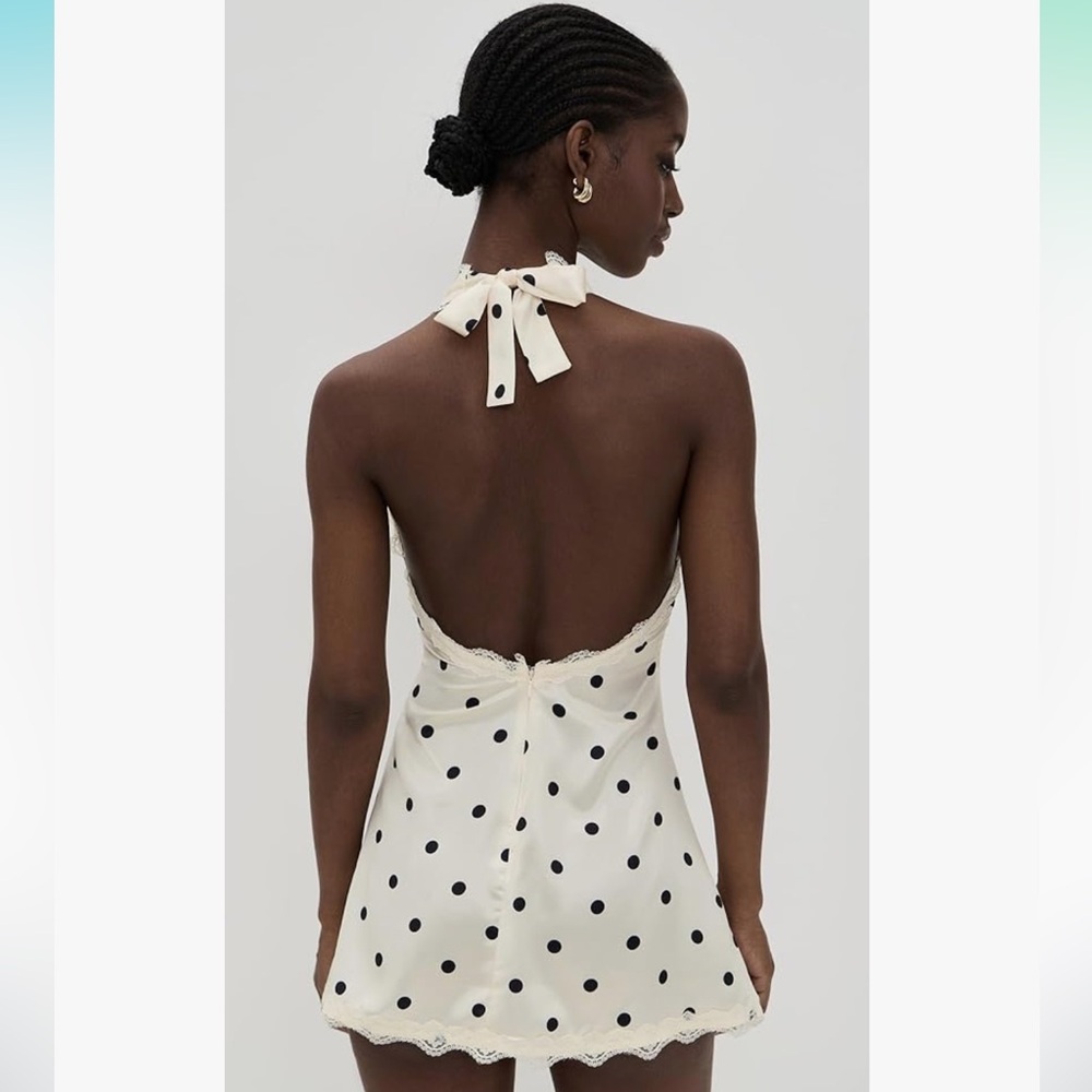 NWT Lioness Polka Dot Halter Mini Dress | SMALL - Picture 4 of 13